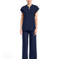 Women's 2-Pocket Henley Top - IN811A - Navy