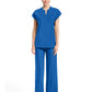 Women's 2-Pocket Henley Top - IN811A - Royal