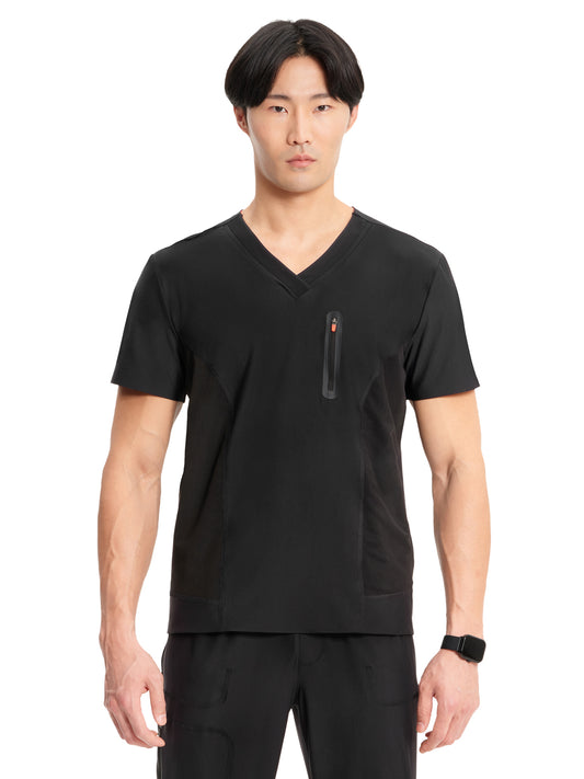 Men's 3-Pocket V-Neck Top - IN823A - Black