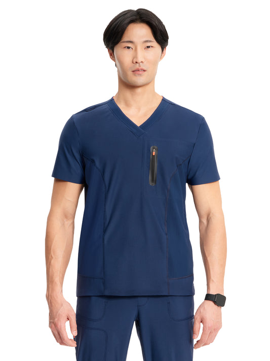 Men's 3-Pocket V-Neck Top - IN823A - Navy