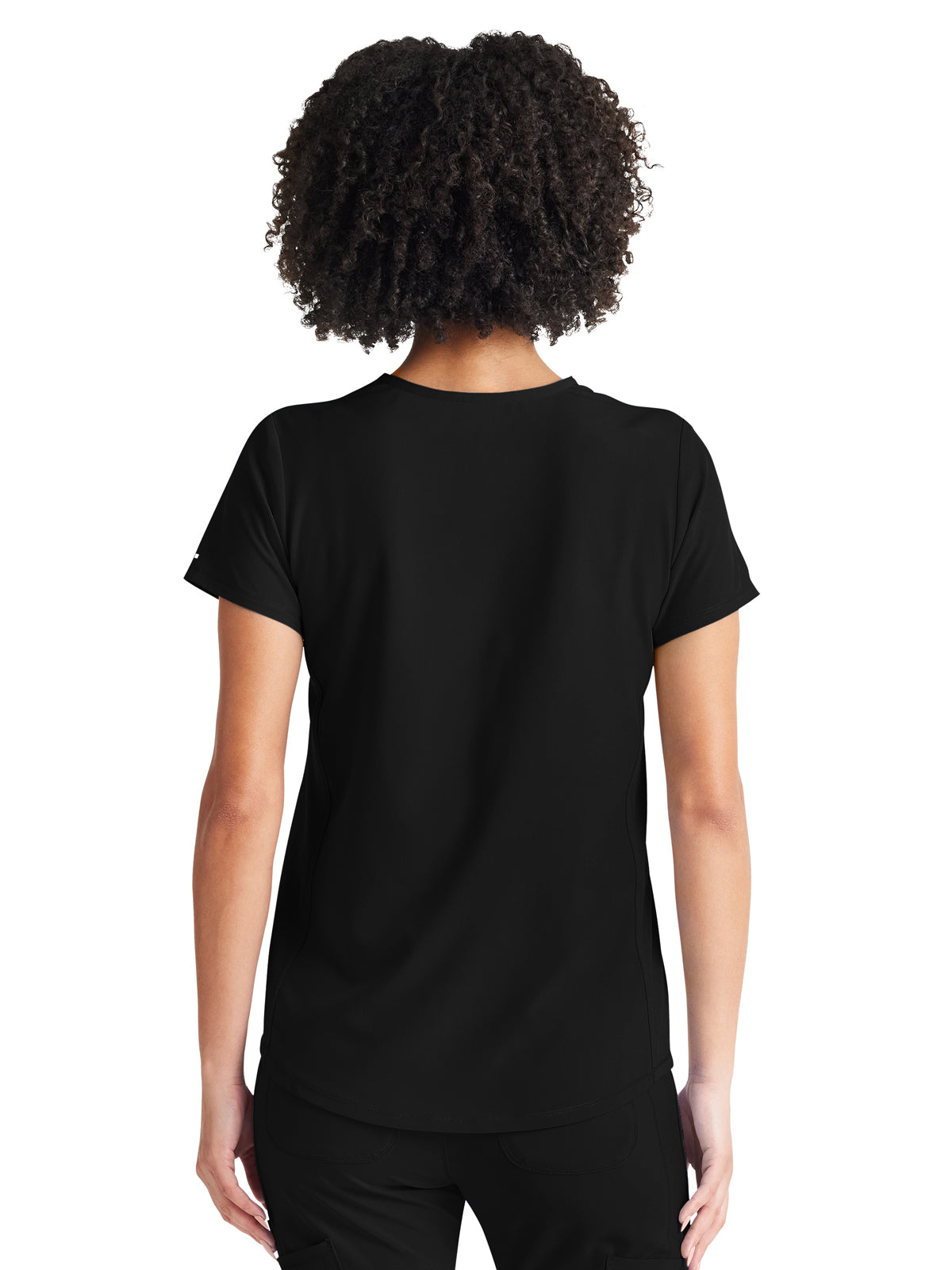 Women's 2-Pocket Tuckable V-Neck Top - IP600A - Black