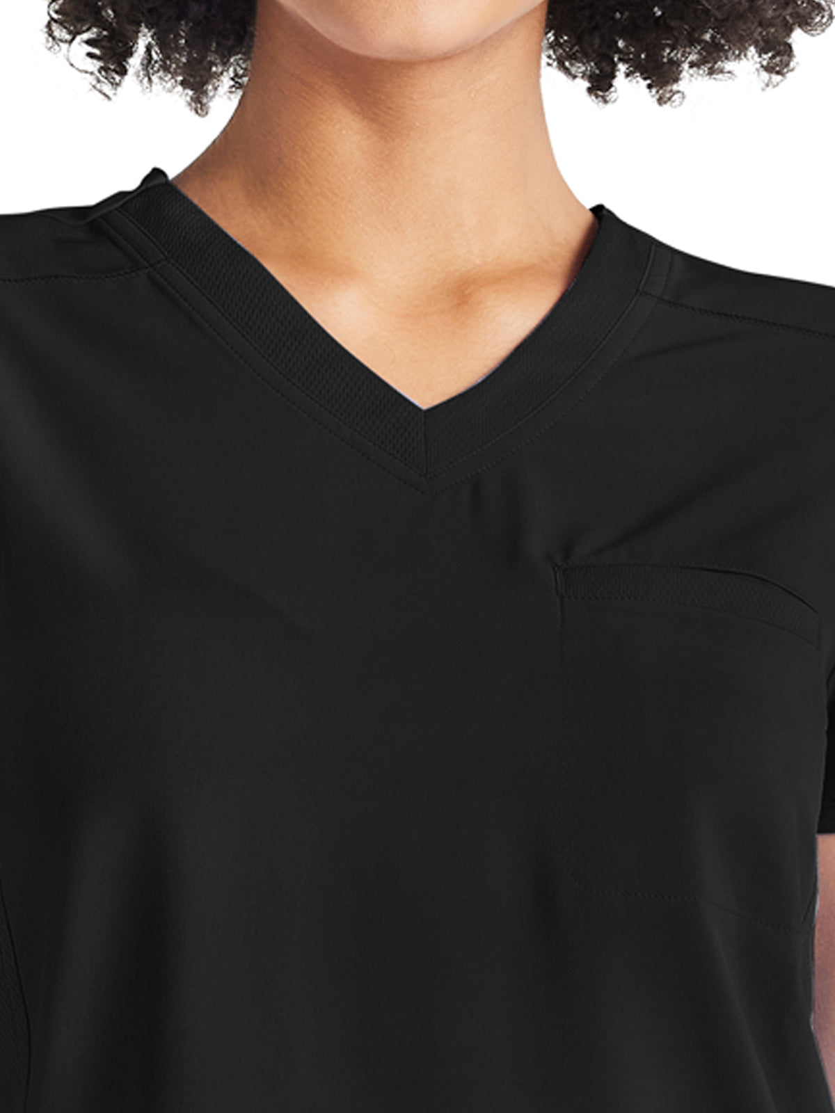 Women's 2-Pocket Tuckable V-Neck Top - IP600A - Black