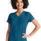 Women's 2-Pocket Tuckable V-Neck Top - IP600A - Caribbean Blue