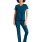 Women's 2-Pocket Tuckable V-Neck Top - IP600A - Caribbean Blue