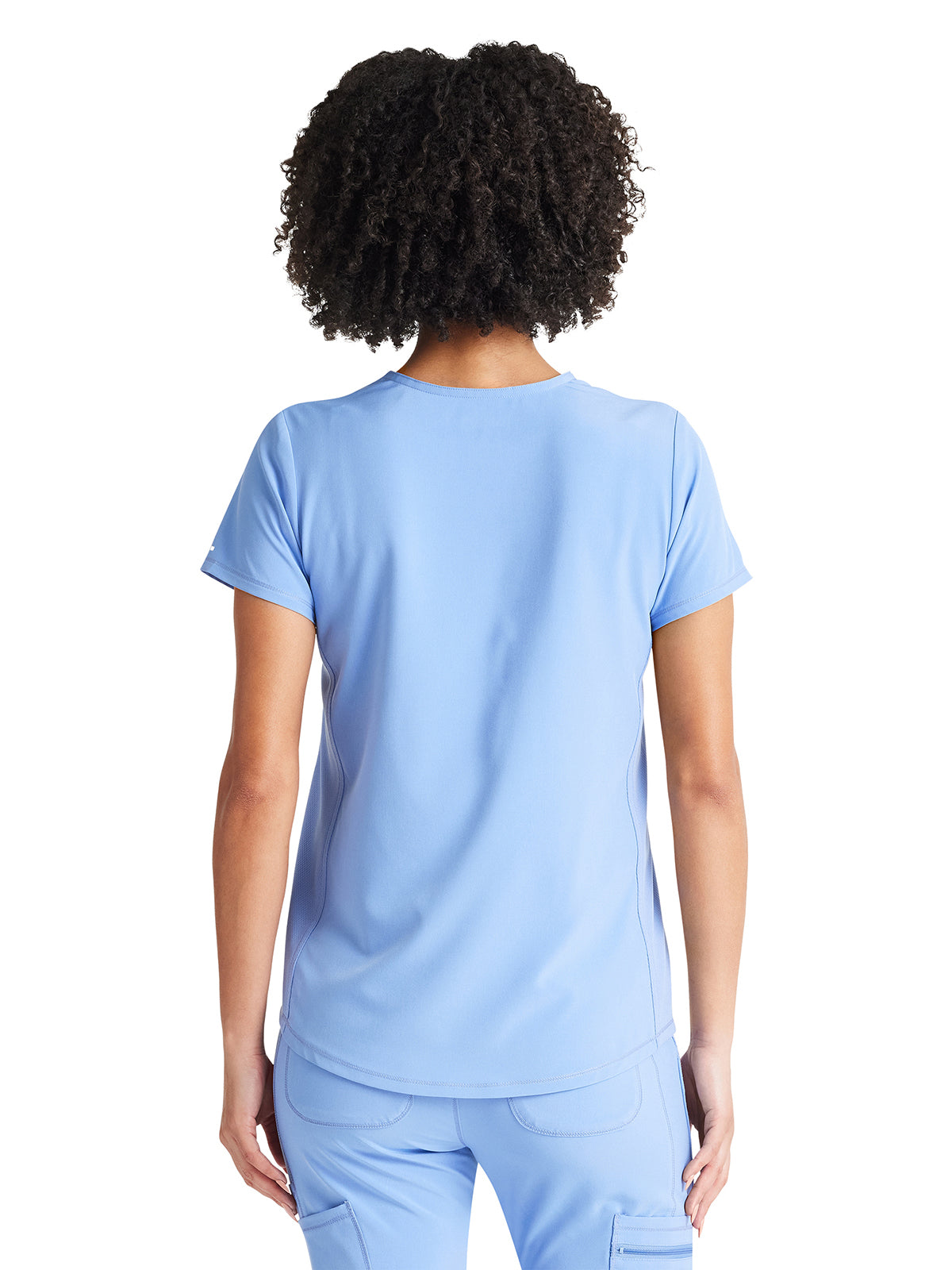 Women's 2-Pocket Tuckable V-Neck Top - IP600A - Ciel