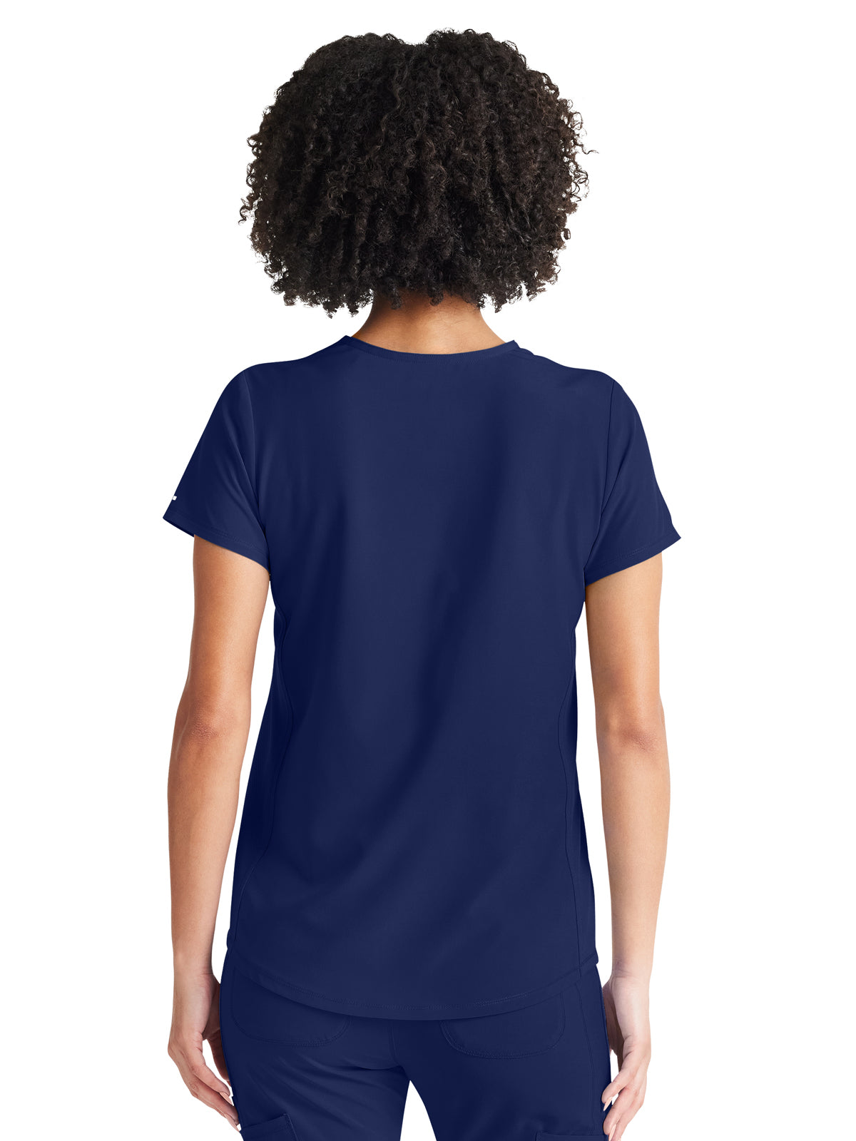 Women's 2-Pocket Tuckable V-Neck Top - IP600A - Navy