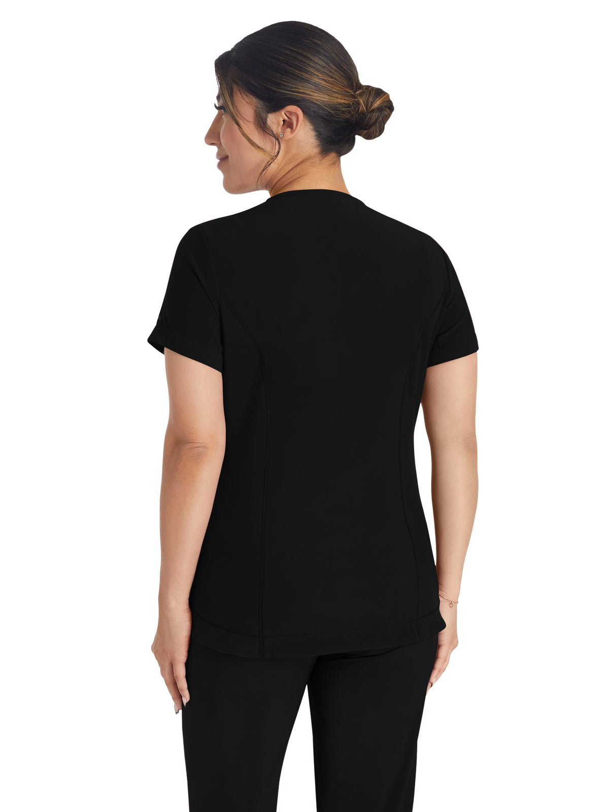 Women's 3-Pocket V-Neck Top - IP790A - Black