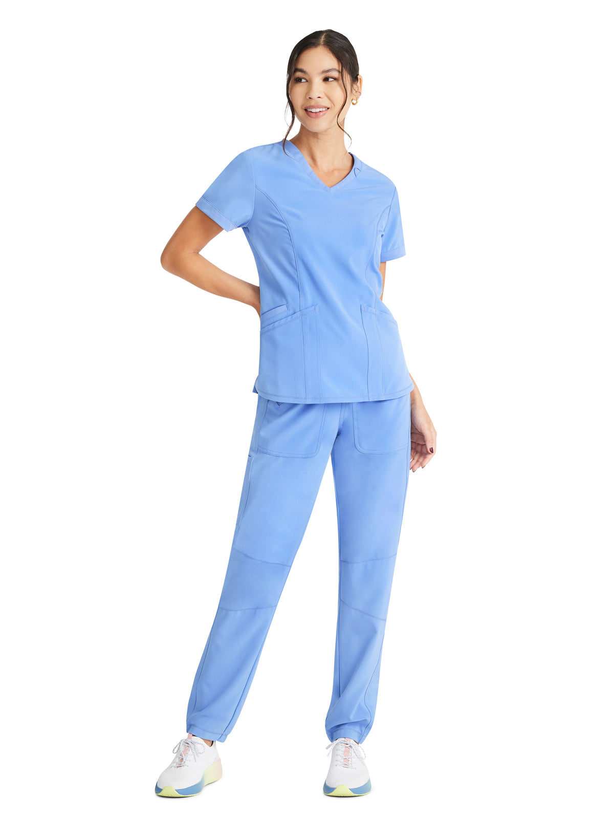 Women's 3-Pocket V-Neck Top - IP790A - Ciel