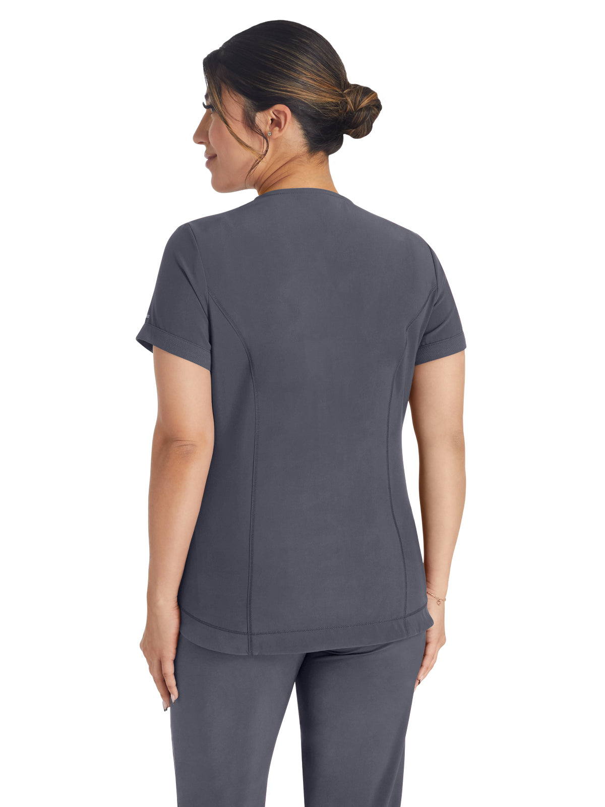 Women's 3-Pocket V-Neck Top - IP790A - Pewter