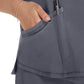 Women's 3-Pocket V-Neck Top - IP790A - Pewter