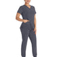 Women's 3-Pocket V-Neck Top - IP790A - Pewter