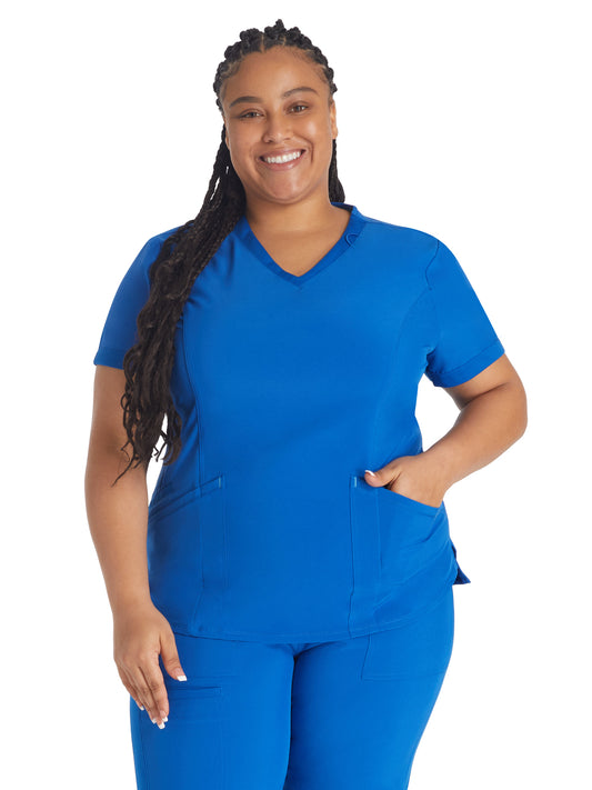 Women's 3-Pocket V-Neck Top - IP790A - Royal