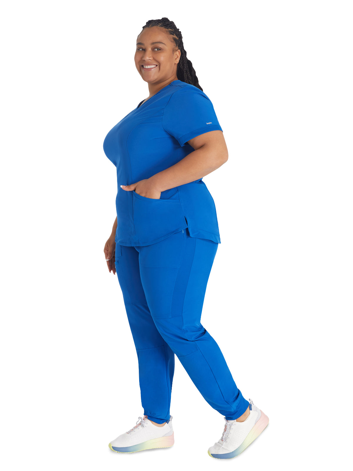 Women's 3-Pocket V-Neck Top - IP790A - Royal