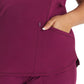 Women's 3-Pocket V-Neck Top - IP790A - Wine