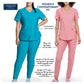 Women's 4-Pocket Cross-Over V-Neck Top - IP845A - Royal