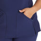 Women's 4-Pocket Cross-Over V-Neck Top - IP845A - Navy