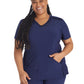 Women's 4-Pocket Cross-Over V-Neck Top - IP845A - Navy