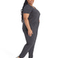 Women's 4-Pocket Cross-Over V-Neck Top - IP845A - Pewter