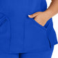 Women's 4-Pocket Cross-Over V-Neck Top - IP845A - Royal