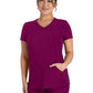 Women's 4-Pocket Cross-Over V-Neck Top - IP845A - Wine