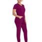 Women's 4-Pocket Cross-Over V-Neck Top - IP845A - Wine