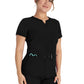 Women's 3-Pocket Henley Top - IP849A - Black