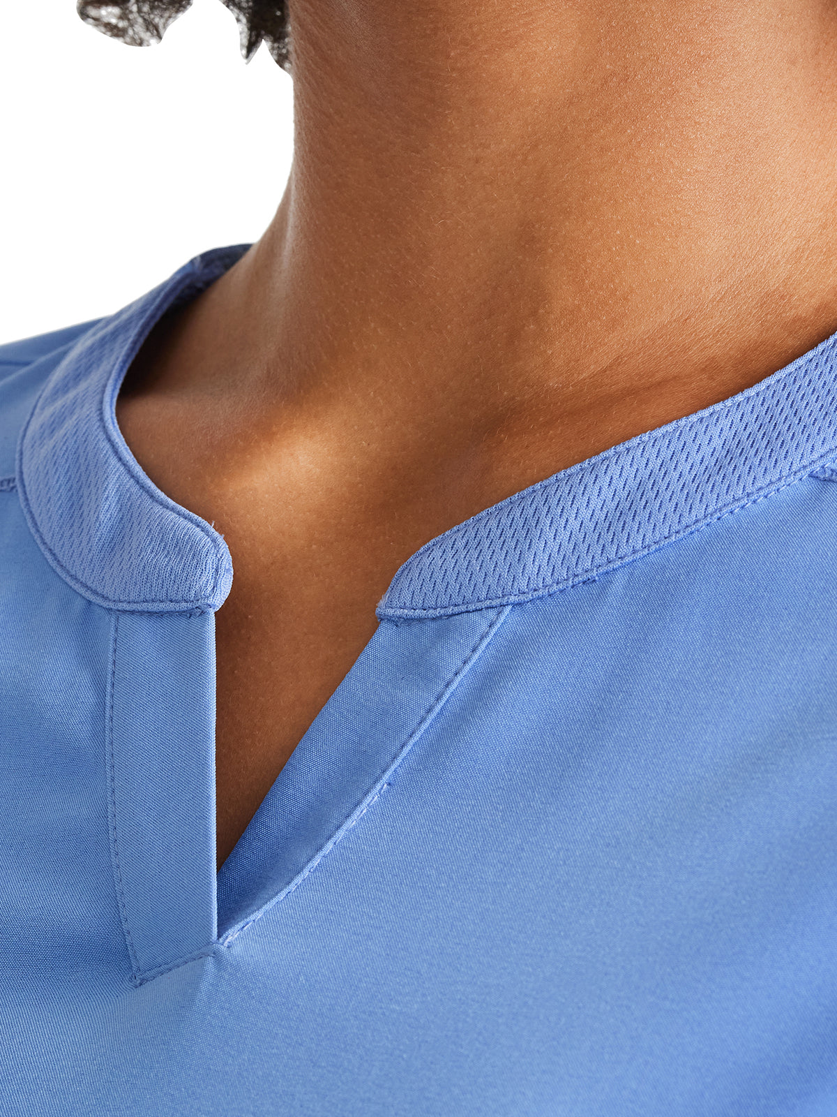 Women's 3-Pocket Henley Top - IP849A - Ciel