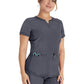 Women's 3-Pocket Henley Top - IP849A - Pewter
