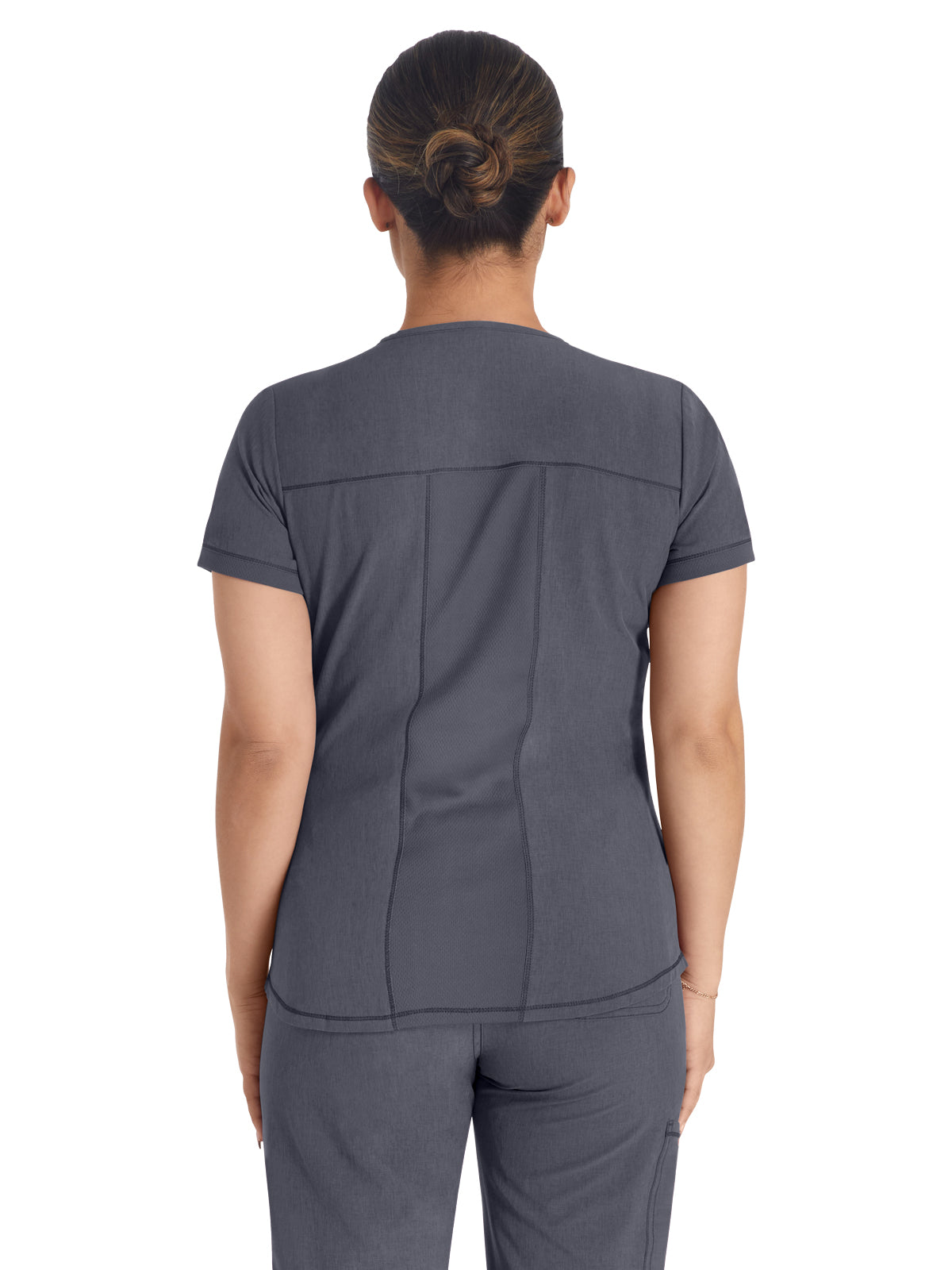 Women's 3-Pocket Henley Top - IP849A - Pewter