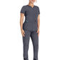 Women's 3-Pocket Henley Top - IP849A - Pewter