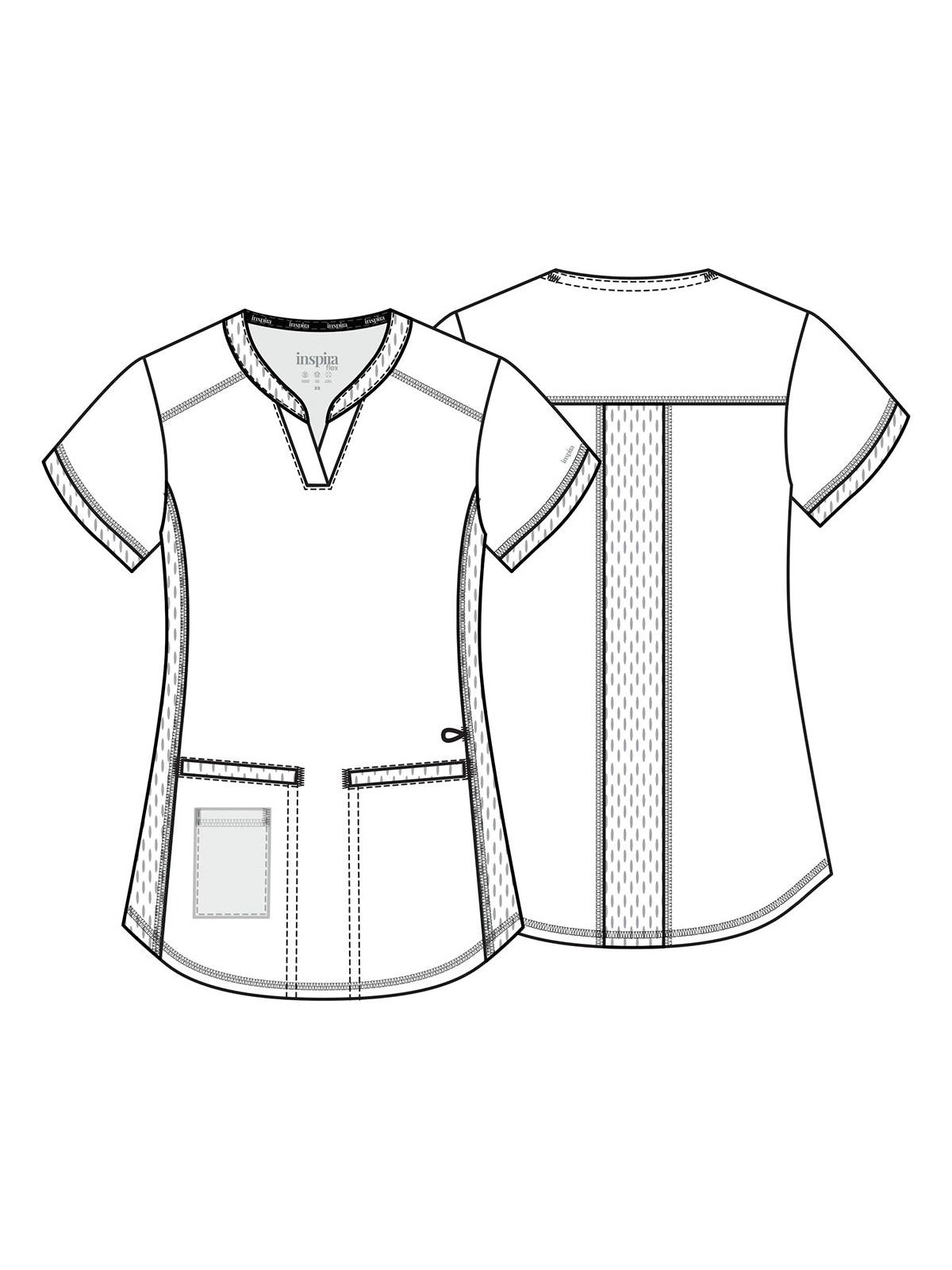 Women's 3-Pocket Henley Top - IP849A - Ciel
