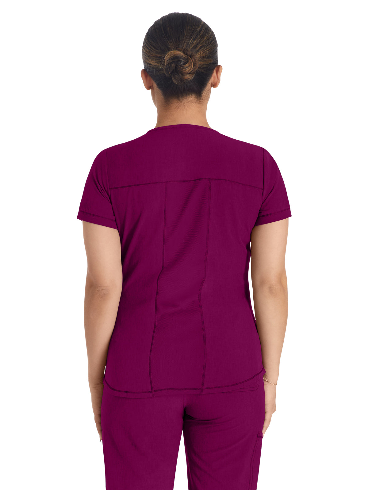 Women's 3-Pocket Henley Top - IP849A - Wine