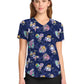 Women's V-Neck Print Top - TF737 - Wonderous Flowers