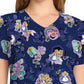 Women's V-Neck Print Top - TF737 - Wonderous Flowers