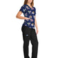 Women's V-Neck Print Top - TF737 - Wonderous Flowers