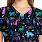 Women's V-Neck Print Top - TF737 - Walking Buddy