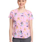 Women's Rounded V-Neck Print Top - TF786 - Hooray Cupcakes