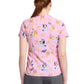 Women's Rounded V-Neck Print Top - TF786 - Hooray Cupcakes