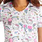 Women's Rounded V-Neck Print Top - TF786 - Yummy Sweet