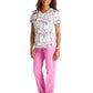 Women's Rounded V-Neck Print Top - TF786 - Yummy Sweet
