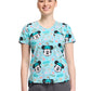 Women's Rounded V-Neck Print Top - TF786 - Garden Grows