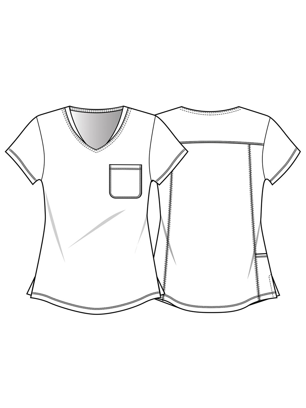 Women's Rounded V-Neck Print Top - TF786 - Hooray Cupcakes