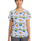 Women's Rounded V-Neck Print Top - TF786 - Have A Slice