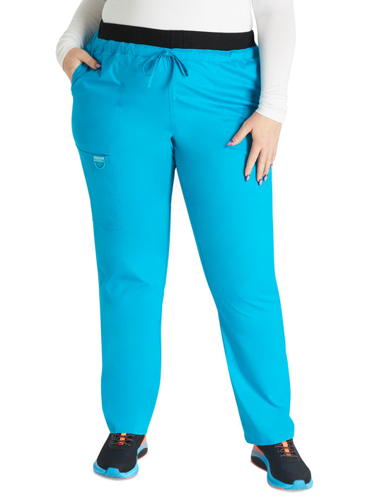 Women's 5-Pocket Tapered Leg Pant - WW105 - Azure Blue