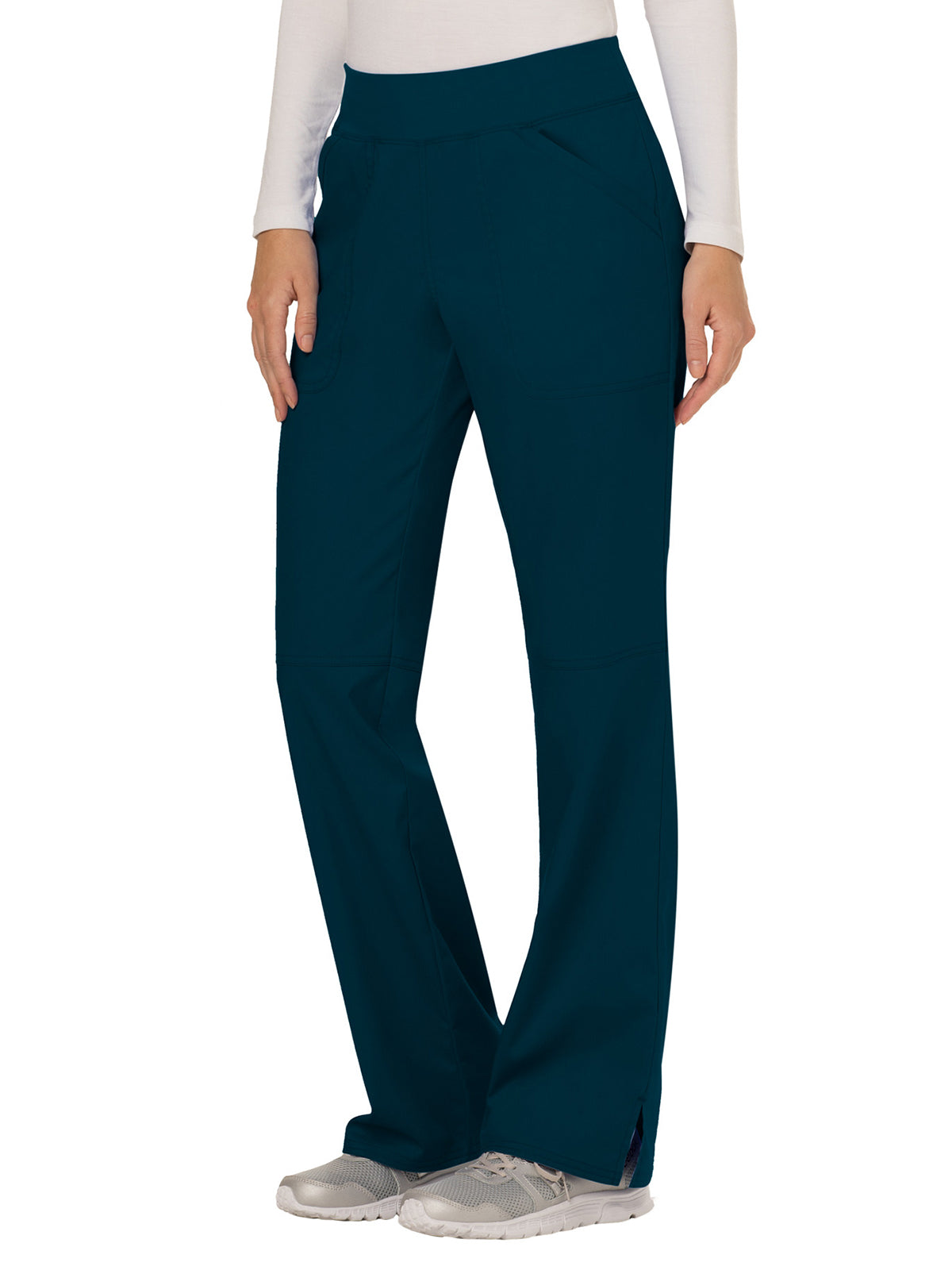 Women's 4-Pocket Mid Rise Straight Leg Pull-on Pant - WW110 - Caribbean Blue