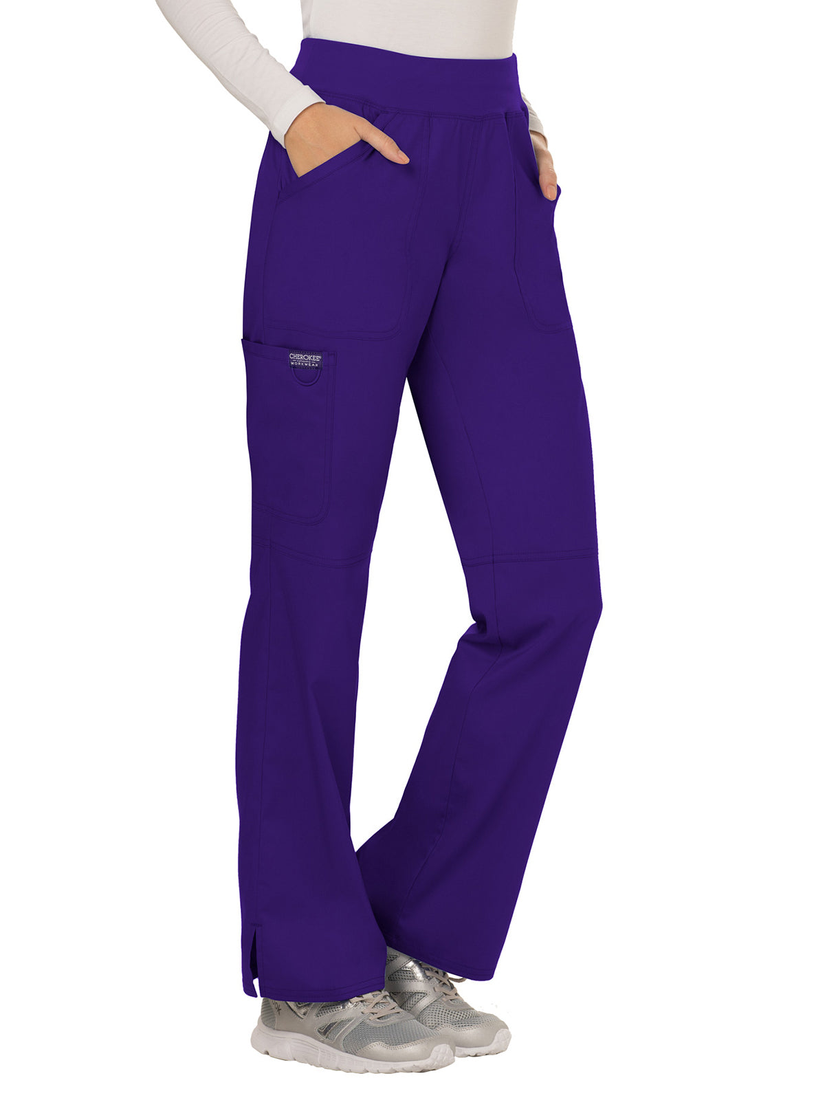Women's 4-Pocket Mid Rise Straight Leg Pull-on Pant - WW110 - Grape
