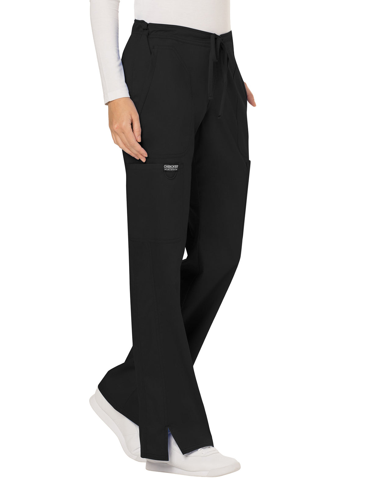 Women's 5-Pocket Mid Rise Drawstring Pant - WW120 - Black