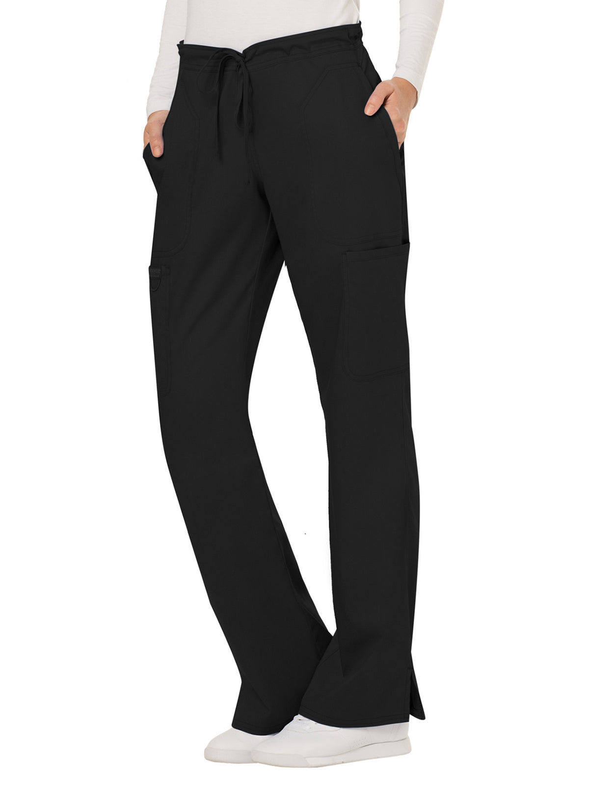 Women's 5-Pocket Mid Rise Drawstring Pant - WW120 - Black