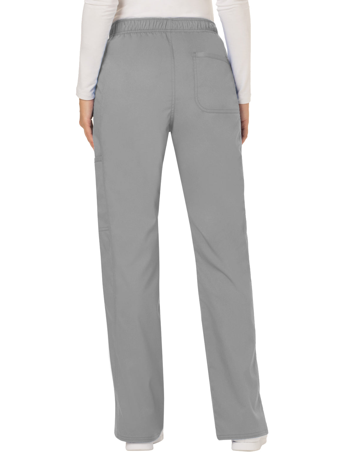 Women's 5-Pocket Mid Rise Drawstring Pant - WW120 - Grey