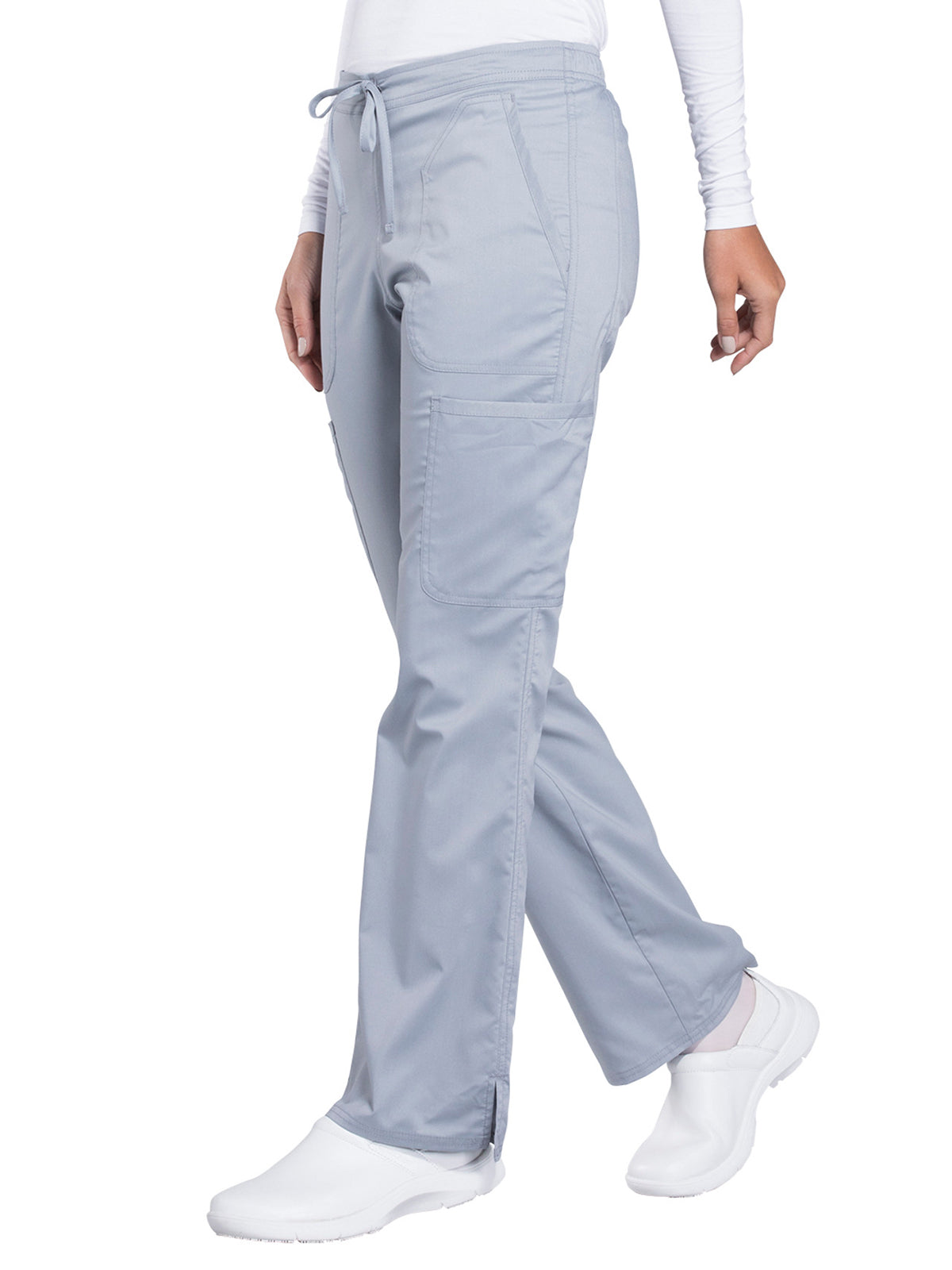 Women's 5-Pocket Mid Rise Drawstring Pant - WW120 - Grey